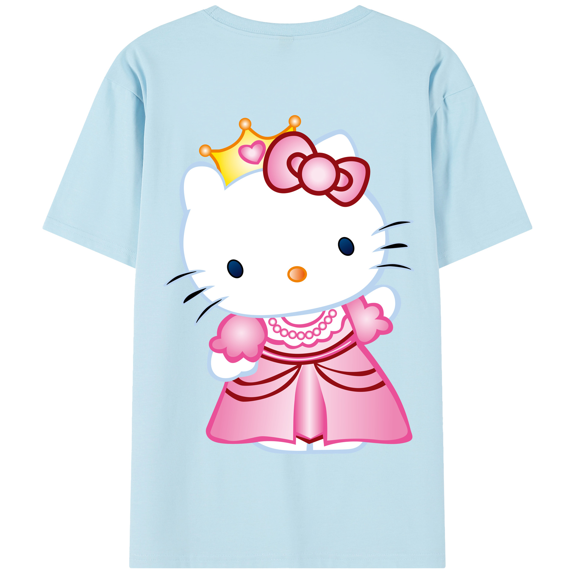 （画像用） Hello Kitty ハローキティ 綿100％半袖Tシャツ（背面プリント）